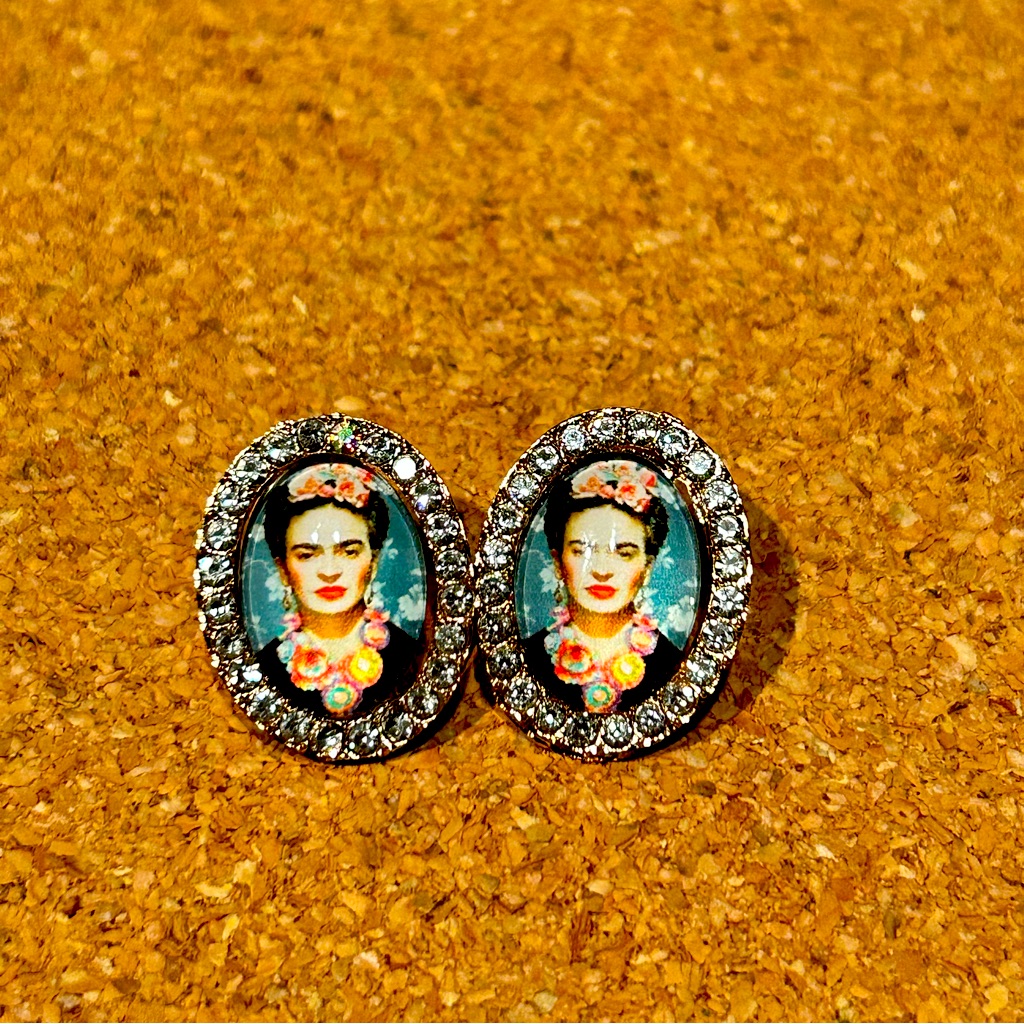 Frida Kahlo Bling Portrait Earrings Sparkle With Style 25$